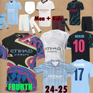 4th Haaland Soccer koszulka 24 mężczyzn koszula Manchesters Dragon City Grealish Gvardiol Mans Cities Alvarez Wersja de Bruyne Foden 2024 Football Tops Man Citys