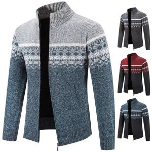 Mężczyźni Zimowy dzianin swetra sweter gęsty ciepły płaszcz z pucie gęsta kurtka bluzy moda swetry swetry bajnik