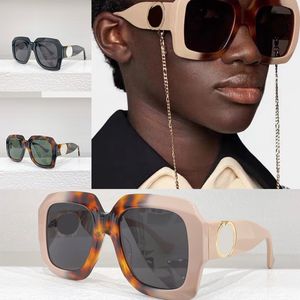 Designers Classic Sunglasses Acetate Fiber Metal Extra Large Frame Exquisite Chain Drop 1022S Womens Luxury Sunglasses UV400 Delivery Chain