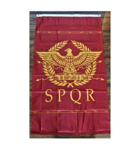 Западно-римский флаг Сенат Народ Рима SPQR Исторический флаг 3x5 футов из полиэстера для клубов командных видов спорта в помещении с 2 латунными втулками5194259