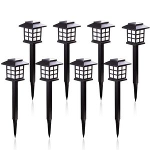 8pcs LED 태양 통로 조명 정원/조경/야드/안뜰/차도/산책로 조명을위한 방수 실외 태양열 램프