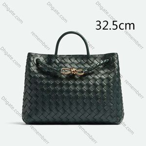 Andiamo Tote Bag intrecciato väskor axel stor kapacitet stickande läder kvinnor handväska handväska crossbody hobo påse borttagbara remmar 240119