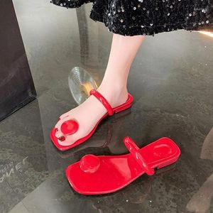 Hausschuhe Schuhe Gummi Flip-Flops Frauen Sommer Luxus Rutschen Pantofle Low Hawaiian Designer 2024 Flache PU Mode