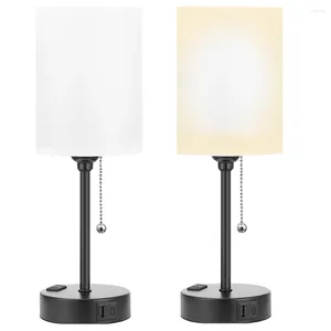 Bordslampor Desk Lamp Dimble Eye Care Reading Light With AC Outlet USB C och A Ports Metal Base för Workbench utarbetande studie