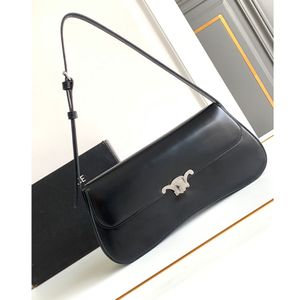 Designer Underarm Bag 24SS Simple Beautiful Medium Two Tone Logo Printed Handbag Luxury Women All Steel Metal Lock Buckle 115533