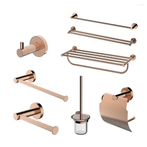 Conjunto acessório de banho simplesmente redondo rosa ouro aço inoxidável El Room Luxury Bathroom Hardware