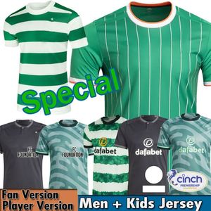 Celts 23/24 Kyogo Football Shirt FC 2023 2024 Europejski dom na zewnątrz trzecie koszulki piłkarskie Celtic Daizen Reo McGregor 120 lat Hoops rocznica Irish Origins Kits SP SP KITE