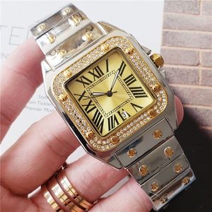 Любители лучших брендов наручные часы мужские 40 мм женские 33 мм Классические сапфировые часы Роскошные часы из розового золота со стразами Женские деловые часы m245Z