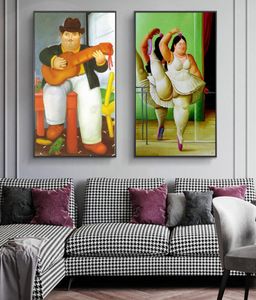 Uomo con una chitarra di Fernando Botero Famoso dipinto d'arte Bailarina Canvas Art Pittura a olio per soggiorno Home Decor No Frame2785880