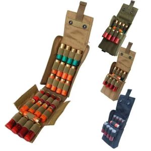 Väskor airsoft Tactical Molle 25 Round Shotshell Pouch Holder 12GA 12 Gauge ammo Shells Carrier Shotgun Reload Magazine Foldbar Bag