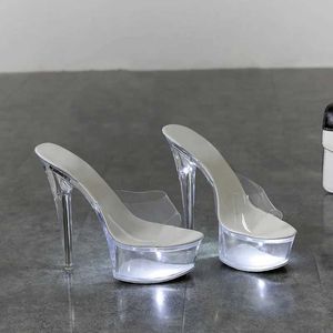 Scarpe eleganti Light Up Glowing Donna Sandali trasparenti luminosi Piattaforma donna Tacco alto Trasparente Spogliarellista Matrimonio H2403213GKW7Y2K