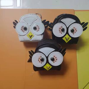 Mode Women Designer Keychain Luxury Zipper Wallet Mini Owl Zero Plånbok Handgjorda läder Keychains