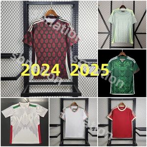 S-4XL México 2024 Copa América Raul Chicharito Camisas de Futebol 2023 Lozano dos Santos 24 25 H.Lozano Homens Crianças Camisas de Futebol Uniformes Fãs Jogador Versão