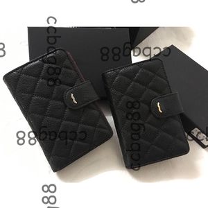 Herrkvinnor Designer Black Diamond Lattice Lambskin/Caviar Leather Wallet Bags Card Holder Zipper Snap Gold/Silver Badge Multi Pochette Mini Purse 15x10cm 50073