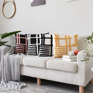 Pillow Nordic Handmade Pillowcase India Tufted Simple Cotton Cover El Decoration Waist Pillowcover Sofa Car Fall Decor