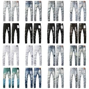 Designer Jeans viola Jeans ksubi Jeans slim fit Viola Jeans di marca Amirs Jeans larghi stile buco Ricamo Autocoltivazione Piedi piccoli Moda Jeans neri viola