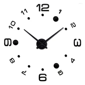 Relógios de parede Promoção DIY Espelho Acrílico Relógio Grande Relógio de Quartzo Ainda Vida Circular Sala de Estar Europa Decoração de Casa Adesivos