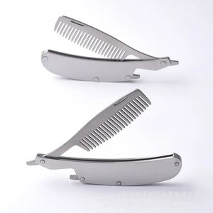 Pettine per capelli nuovi uomini dedicati in acciaio inossidabile pettine set mini tascabile culo strumento di cura della barba comoda e usa la spazzola per capelli1.Comb tascabile per gli uomini