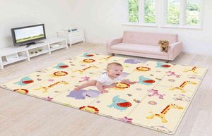 180100CM Children039s mat Foldable Toys Cartoon Baby Play Mat Doublesided Baby Climbing Pad Kids Rug Waterproof Games Mats Gi5207743