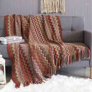 Blankets Boho Throw Blanket Knit Bedspread On The Bed Geometry Bohemian Sofa Cover Decorative Home