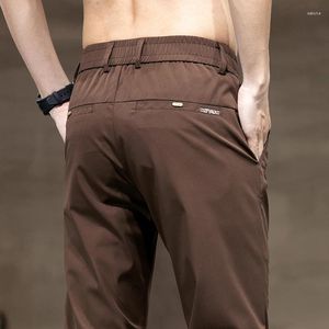 سروال الرجال 2024 سميكة عرضية الرجال 4 ألوان الأزياء الكلاسيكية للأزياء الأعمال النحيفة تناسب البوليستر بشكل مستقيم العلامة التجارية العلامة التجارية