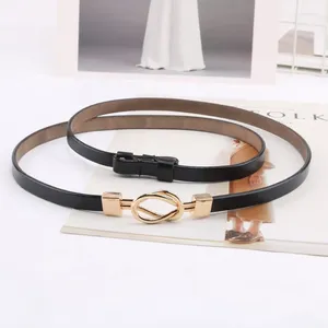 Belts Slim And Narrow Accessory Belt Korean Version Women's Alloy Buckle Travel Shopping High-Quality Leather Dress Adjustabl