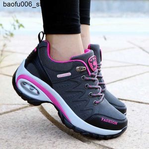 Casual Shoes Womens air cushion sports walking sports shoes breathable gym jogging tennis shoes fashionable sports lace up platform Tenes Femino Q240320