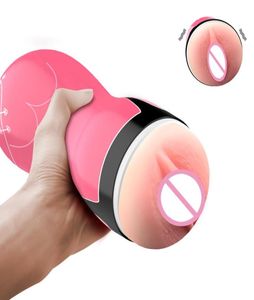 Tazza del masturbatore Figa artificiale 3D Realistico Giocattoli del sesso della vagina per gli uomini adulti Masturbazione maschile in silicone Succhiare la tazza Sex Shop Y200419112040