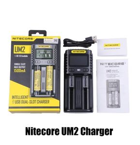 Authentic Nitecore UM2 Universal Charger for 16340 18650 14500 26650 20700 21700 Battery US EU AU UK Plug Intellicharger Battery Q3049057