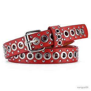 Belts Womens Belt Trend Rivet Thin Belt Mens Belt Punk Hip Hop Rock Y2K Style Belt Jeans Belt Soft PU Leather Belt