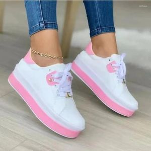 Scarpe casual Sneakers con plateau da donna Trend bianco per il 2024 decorazione girasole vulcanizzata Zapatillas Plataforma Mujer