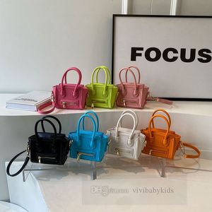 Children smiling face handbags girls candy color PU leather single shoulder bag fashion kids crossbocy bags Z7261