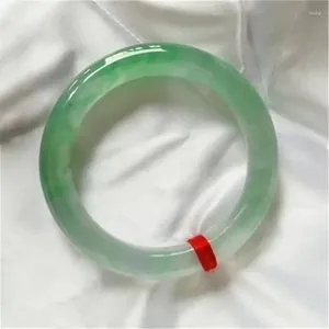 Bangle Natural Burmese Jade Light Green Two-Tone Armband Elegant Princess Jewelry