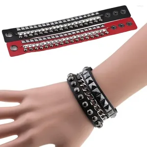 Charm Bilezikler Decopunk El Yapımı Harajuku Punk Goth Seksi Pu Deri Bileklik Bilek Kuff Band Bank Bask Bask Beyaz UNISEX ÇİFT KULÜBÜ PARTİ HEDİYE