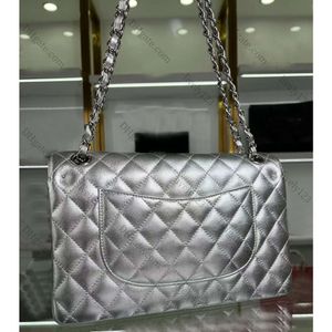 Ayna Kaliteli Orta Kadın Omuz Flap Bag Lambskin Havyar Kapitonlu Crossbody Zincir Çantalar Çanta Orijinal Deri Tasarımcı Çantalar Altın Gümüş HW Daha Renk