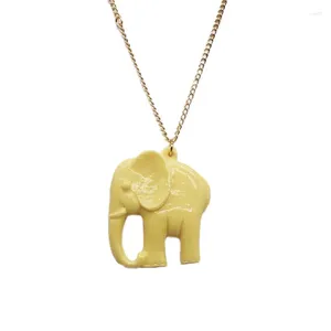 Collane con ciondolo Collana con animali di elefante giallo Accessori moda Regalo di San Valentino Gioielli di anniversario