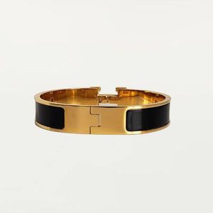 Bracciale di design classico di lusso Bracciale con lettera Bracciale in oro per donna Bracciale in acciaio inossidabile 12 mm