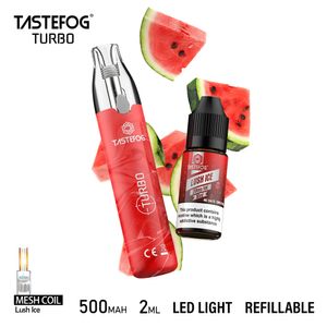 Tastefog Turbo Pen Wape Vazio Pod Mesh Bobina Vaporizador E-Juice Kits Vapes Descartáveis