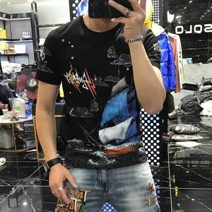 Men's T-Shirts Summer Fashion High quality cotton mens T-shirts street clothing luxurious T-shirt design mens top short sleeved J240319