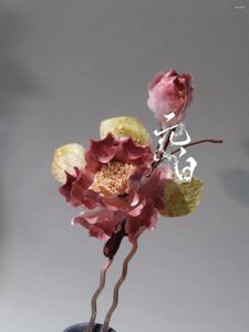 Klipsy do włosów ręcznie robione nie-heritage jedwabny aksamitny kwiat fryzjer Starożytny styl Cheongsam Clip Costium Akcesoria
