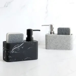 Liquid Soap Dispenser Kök Tillbehör och badrumsvask Svamp Boll Pump Bottle Harts Lotion Sanitizer Holder