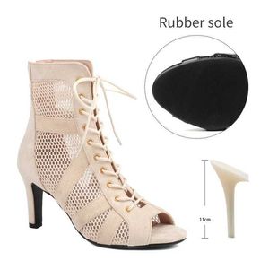 Kleid Schuhe Mädchen Latin Dance Modern Womens Salsa High Top Sandalen Hall Fashion Sexy Heel Wildleder BootsSKSF H240321