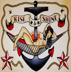 Sailor Jerry Tattoo Vintage rise shine Art Gifts Silk Poster Paintings3932411