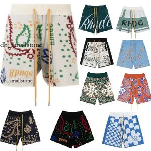 Rhude-Shorts-Set für Herren, Rhude-Shorts, Rhude-Shorts, Designer-Shorts, bedruckte Woll-Shorts, Jacquard-gestrickt, lässige Shorts für Männer und Frauen, Sport, Laufen, H