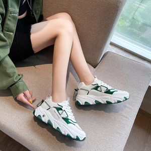 Casual Shoes 2024 Autumn All-match Korean Style Thick-soled Increased Women's Mesh Comfortable Breathable Sneakers