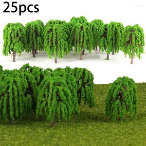 Decorative Flowers 25pcs 3D Model Trees Landscape Decoration Willow Layout Train Railway 5.5cm Safety And Environmental Protection