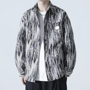 Jaquetas masculinas roupas 2024 primavera e outono carga denim casaco sênior sentido solto moda coreana gravata tintura cardigan camisa jaqueta
