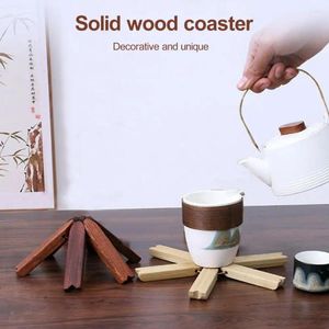 Tischmatten poliertes Holz Langlebige Holzisolierungspad für einfache Home Decoration Tee Tassenmatte langlebiger Gebrauch