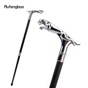 Silver Luxury Leopard with Tail Fashion Walking Stick for Party Decorative Walking Cane Elegant Crosier Knob Walking Stick 93cm 240314