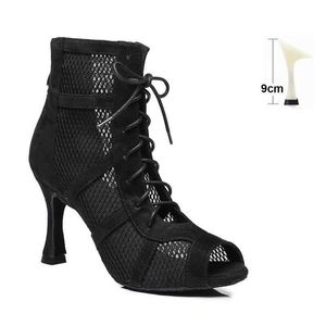 Kleid Schuhe Latin Dance Frauen Mädchen Pole Damen Tanzen High Heels bd Wettbewerb Weiße Stiefel Party Einstellbar installEER9 H240321